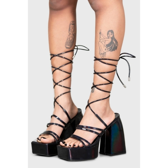 Killstar Violet Eyes Heeled Sandals [European Line] - Picture 2 of 3